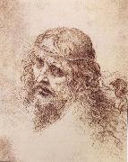 LEONARDO da Vinci Head and shoulders Christs oil painting on canvas